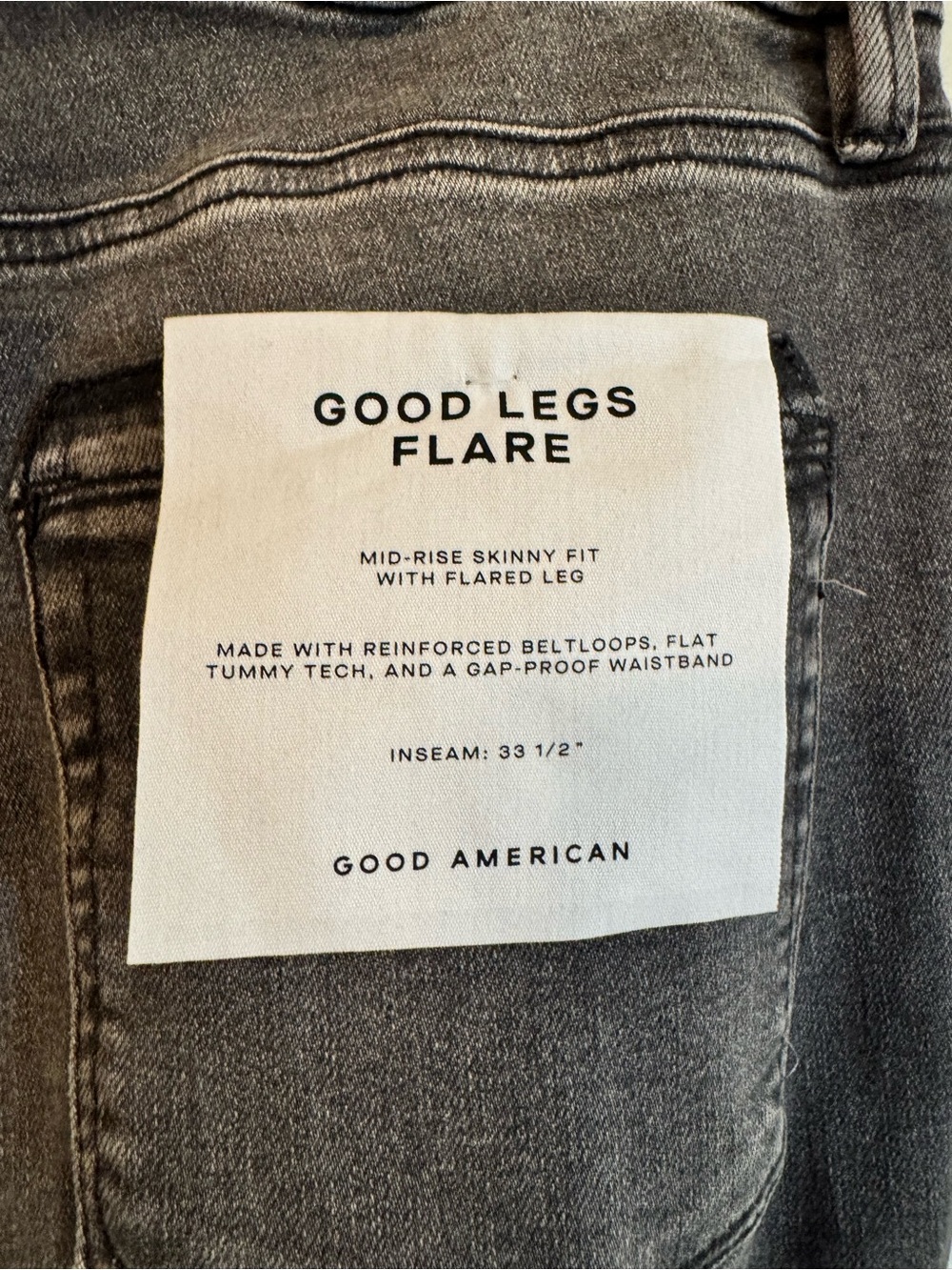 Good American Good legs Washed Gray Flare Jeans - Picture 7 of 7